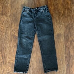 Women's Black High-Rise Straight Jeans - flying monkey